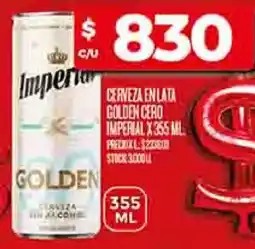 Supermercados DIA Imperial cerveza en lata colden cero oferta