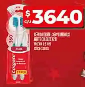 Supermercados DIA Colgate cepillo dental 360° luminous white oferta