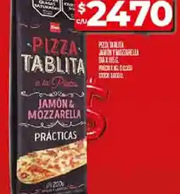 Supermercados DIA Pizza tablita jamón & mozzarella prácticas oferta