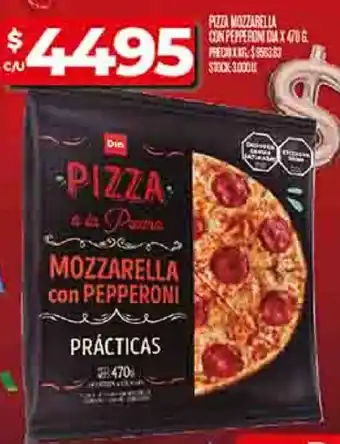 Supermercados DIA Dia pizza mozzarella con pepperoni prácticas oferta