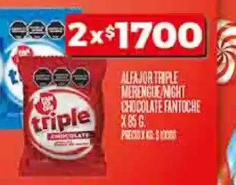 Supermercados DIA Alfajor triple merengue night chocolate fantoche oferta