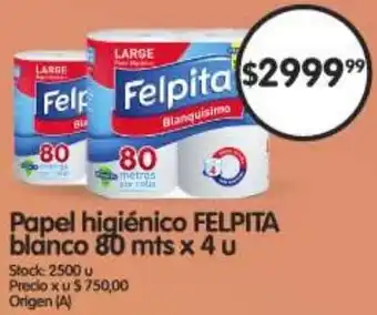 Supermercados Buenos Días Felpita papel higiénico blanco oferta