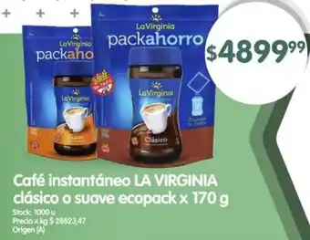 Supermercados Buenos Días La virginia café instantáneo clásico o suave ecopack oferta