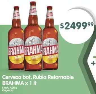 Supermercados Buenos Días Brahma cerveza bot. rubia retornable oferta