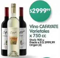 Supermercados Buenos Días Cafayate vino varietales oferta