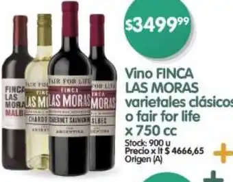 Supermercados Buenos Días Vino finca las moras varietales clásicos o fair for life oferta