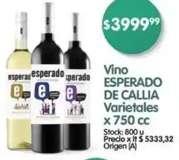 Supermercados Buenos Días Esperado de callia vino varietales oferta