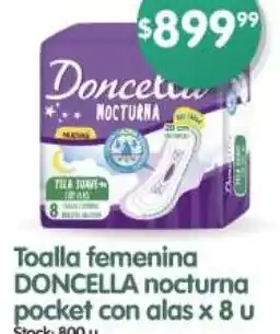 Supermercados Buenos Días Doncella toalla femenina nocturna pocket con alas oferta