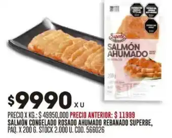 Coto Salmon congelado rosado ahumado rebanado superbe oferta