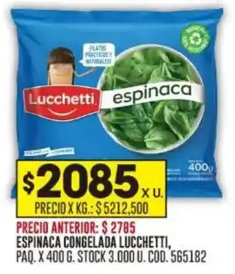 Coto Espinaca congelada lucchetti oferta