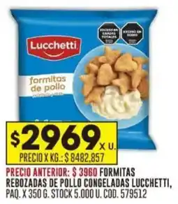 Coto Lucchetti formitas rebozadas de pollo congeladas oferta