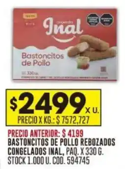 Coto Bastoncitos de pollo rebozados congelados inal oferta