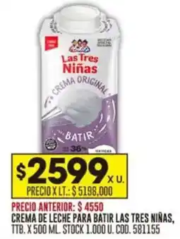 Coto Las tres niñas crema de leche para batir oferta