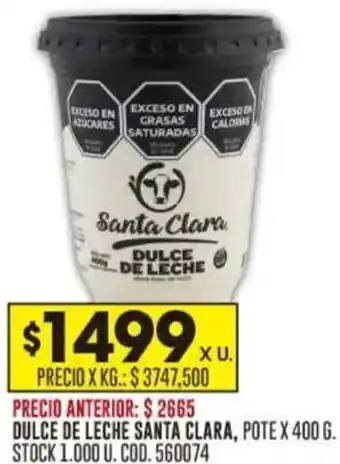 Coto Santa clara dulce de leche potex oferta