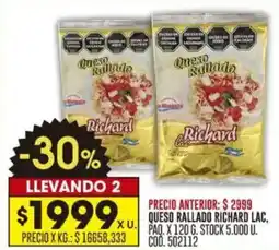 Coto Queso rallado richard lac oferta