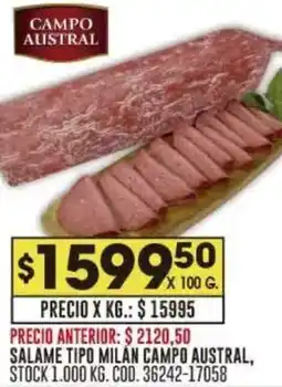 Coto Salame tipo milan campo austral oferta