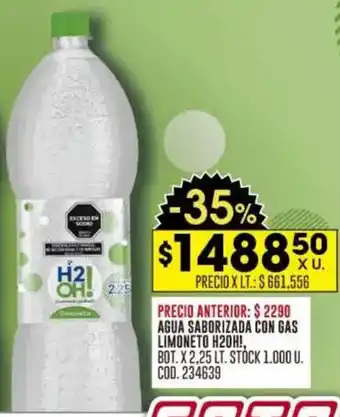 Coto H2OH! Agua saborizada con gas limoneto oferta