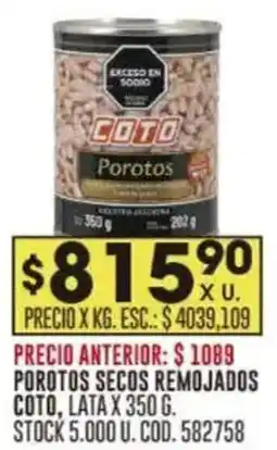 Coto Porotos secos remojados coto oferta