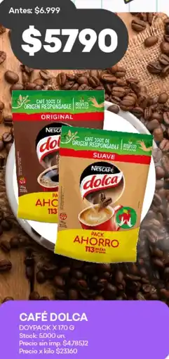 Supermercados Tadicor Café dolca doypack oferta