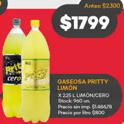 Supermercados Tadicor Pritty limón gaseosa oferta