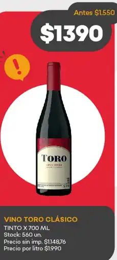 Supermercados Tadicor Toro vino clásico tinto oferta