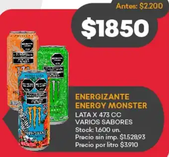 Supermercados Tadicor Energizante energy monster lata oferta