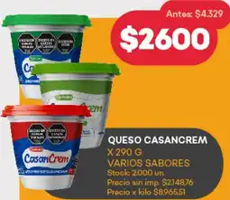 Supermercados Tadicor Casancrem queso oferta