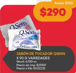 Supermercados Tadicor Qsens jabón de tocador oferta