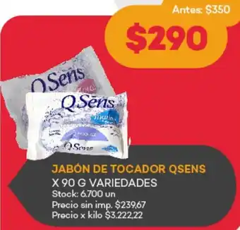 Supermercados Tadicor Qsens jabón de tocador oferta