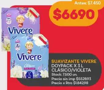 Supermercados Tadicor Vivere suavizante doypack oferta