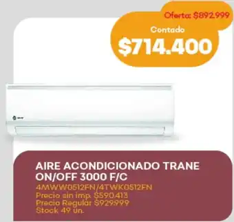 Supermercados Tadicor Aire acondicionado trane on/off 3000 f/c oferta