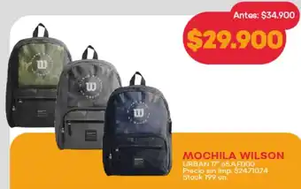 Supermercados Tadicor Mochila wilson urban 17" oferta