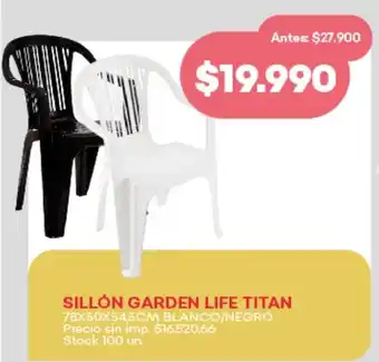 Supermercados Tadicor Sillón garden life titan oferta