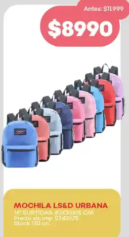 Supermercados Tadicor Mochila ls&d urbana 16" oferta