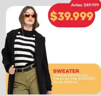 Supermercados Tadicor Sweater varios modelos oferta