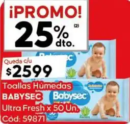 Diarco Babysec toallas húmedas ultra fresh oferta
