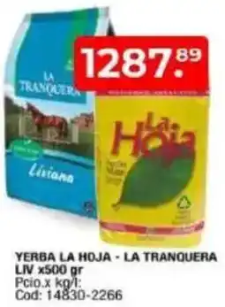 Maxiconsumo Yerba la hoja - la tranquera liv oferta