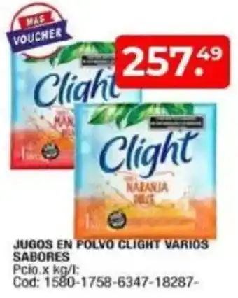 Maxiconsumo Clight jugos en polvo varios sabores oferta