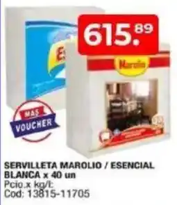 Maxiconsumo Servilleta marolio / esencial blanca oferta