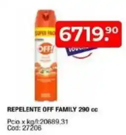 Maxiconsumo Repelente off family oferta