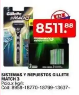 Maxiconsumo Sistemas y repuestos gillete match 3 oferta