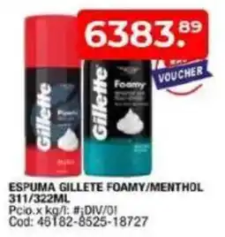Maxiconsumo Gillette Espuma Foamy/Menthol oferta