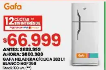 Changomas Gafa heladera cíclica oferta