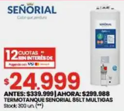 Changomas Termotanque senorial multigas oferta