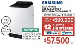 Carrefour Samsung lavarropas carga superior oferta