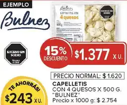 Carrefour Bulnez capelletis con 4 quesos oferta