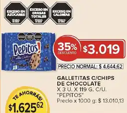 Carrefour Pepitos galletitas c/chips de chocolate oferta