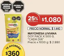 Carrefour Cada día mayonesa liviana doy pack oferta