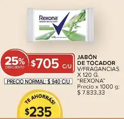 Carrefour Rexona jabón de tocador v/fragancias oferta