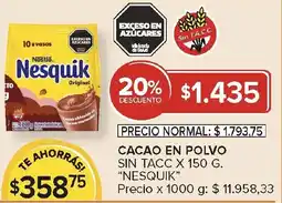 Carrefour Nesquik cacao en polvo sin tacc oferta